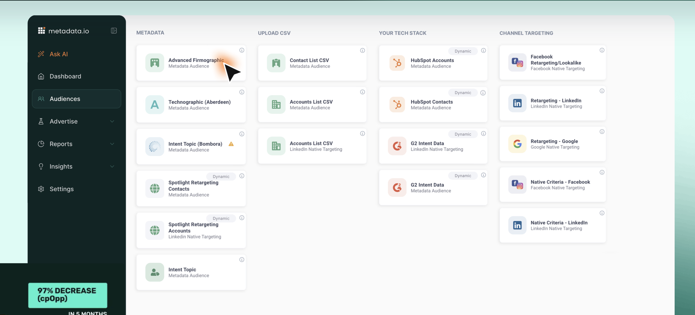MetaMatch audience builder
