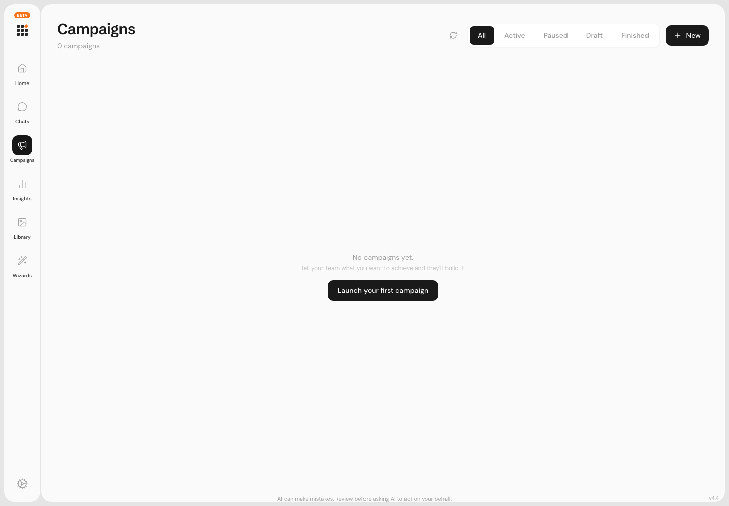 Metadata campaign workspace showing campaign work